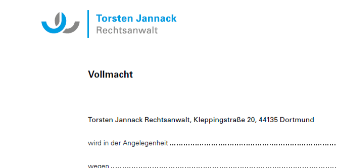 Vollmacht